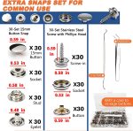 Heavy Duty Snap Fasteners Kit, Snap Fastener Pliers for Metal Snaps Installation on Boat Cover/Canvas/Carpet/Leather, Snap Fastener Tool with Screw Snap& Stainless Steel 15mm Marine Snaps-by MinliGUY - Image 5